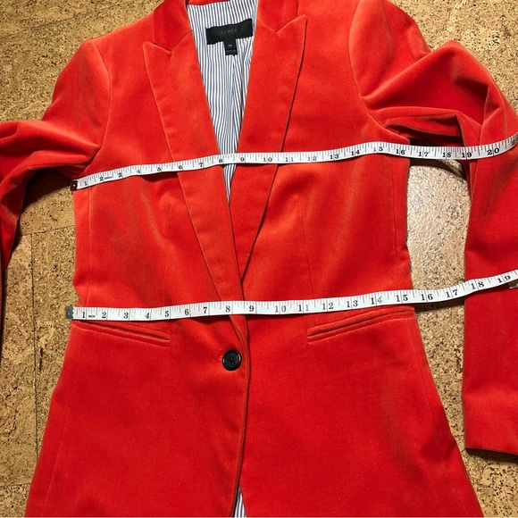 J. Crew Parke Velour One Button Orange Blazer G9101 Sz 00 - Picture 11 of 16